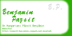 benjamin pazsit business card